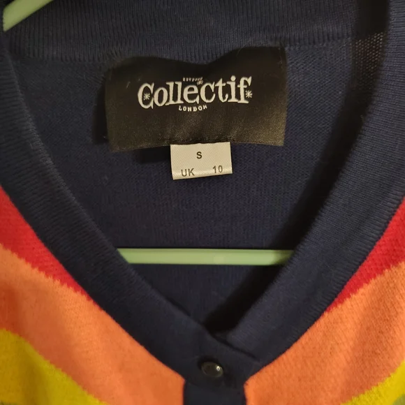 Collectif Rainbow Chevron Cardigan UK 10 - Picture 4 of 4